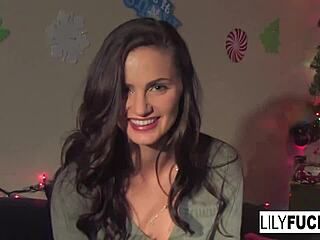 lily shares horny christmas wishes masturbates both holes solo