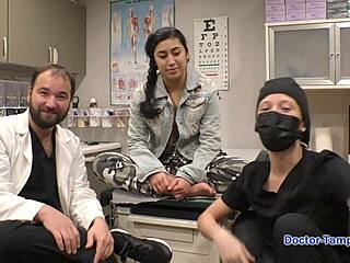 dr tampa examines jasmine rose's natural tits shaved pussy in pov