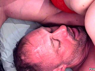 Big boobs nurse dominates with facesitting strapon