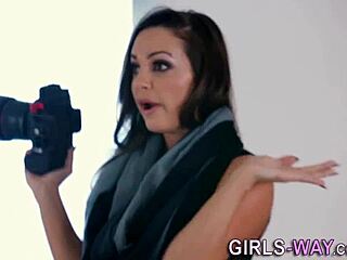 Pretty lingerie models finger wet pussies in steamy lesbian photoshoot orgy