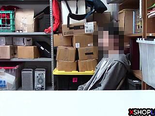 Busty milf security guards big cock shoplifter