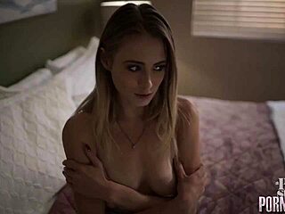 Blonde milf seduces with big tits and ass, craving creampie taboo lust.