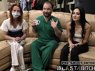 i suck his thick cock then take cum blast in my nurse pussy pov