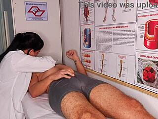 Erection Explodes Before Sexy Nurse's Eyes