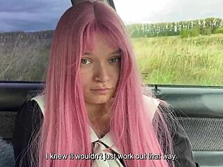 horny coed screams riding new teacher's cock outdoors