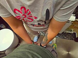 stranger pumps cum into panties in restaurant toilet