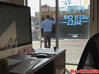 BDSM Sub Hogtied Whipped For Cheap Car Deal