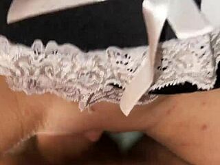 naughty stocking maid bent over fucked hard in kitchen 4k