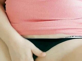 horny brunette milf fingers wet pussy solo