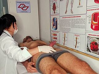 Erection Explodes Before Sexy Nurse's Eyes