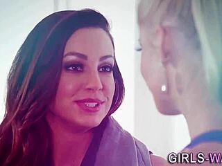 Pretty lingerie models finger wet pussies in steamy lesbian photoshoot orgy