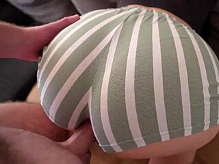 Stepsis shorts torn hole fucked hard cowgirl creampie juicy tight pussy