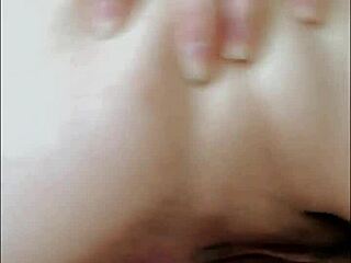 Russian teen student fingers gaping anus pussy in black stockings closeup