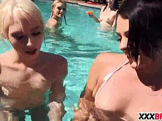 best friends pool party turns hardcore bisexual frenzy