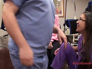 Nurse kitty catherine humiliates patient in latex glove fingering exam!