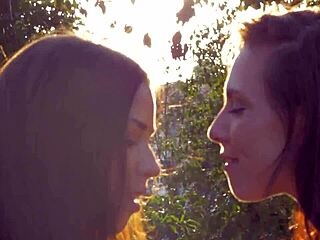 lesbian brunettes finger pussy outdoors nasty style