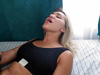 husband catches wife masturbating jumps in for sensual pussy licking orgasm