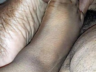 giving intense footjob fetish stroking cock perfectly