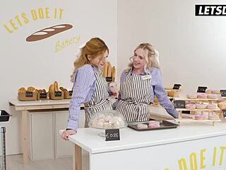 Naughty Teen Bakers Scissor And Lick In Steamy Lesbian Shift