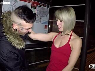 Nora spots teen bus stop for hardcore blowjob monster cock ride