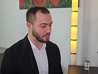 Kristina grace takes dap piss gagging mouthful from boss and colleague