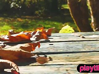 Petite Canadian Cougar MILF Strips Lingerie Outdoors!