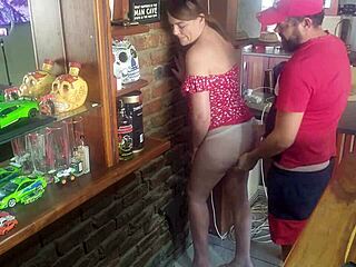 Finally pounding cute brunette stepsis in standing hardcore fuck