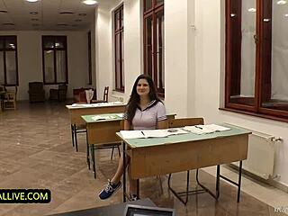 Curvy College Coed Francesca DiCaprio Rough Sex Exam BTS