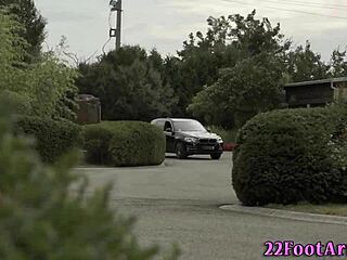 Euro Babe's Footjob Strokes Cock to Eruption