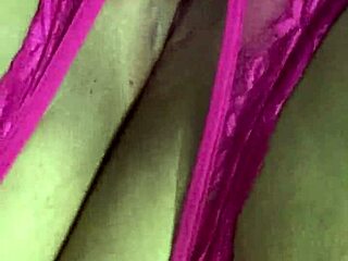 curvy latina fingers big pussy lips in fucsia tanga homemade orgasm moan fest