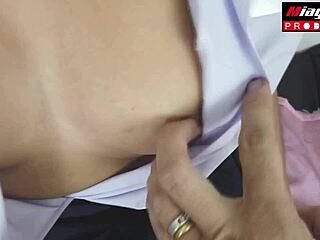 Thai Student's Skirt-Filled Creampie Surprise