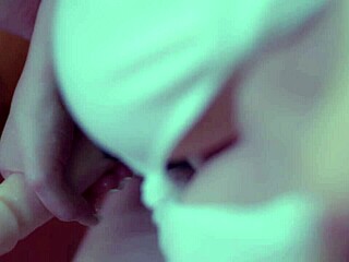 beautiful lady pegs guy wildly demands hot cumshot