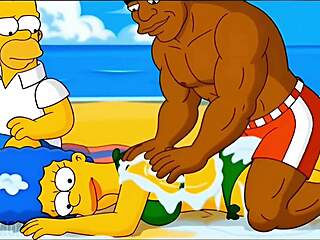 slutty housewife slurps big black cocks simpsons parody