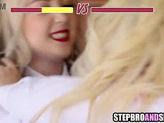 stepsisters share one throbbing cock hungrily