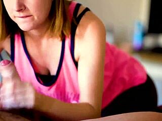 teasing my neighbor with sneaky wet sucking fun