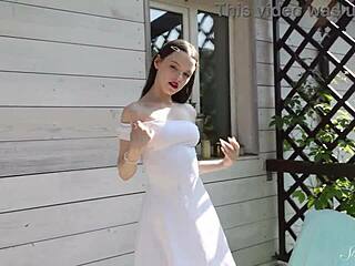 Teen Beauty Dakota Doll Fingers Shaved Pussy To Intense Hard Orgasm