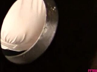 Alia rubs wet pussy sucking gloryhole cock