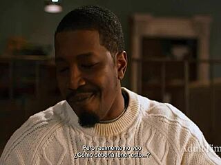 Desperate Hubby Offers Petite Wife to Black Boss for Rough 3some Stretching