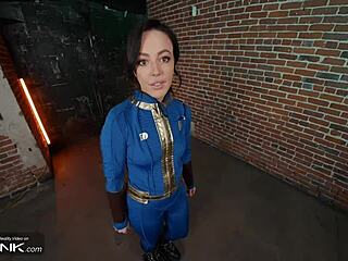VR Cosplay Parody: Horny Brunette Lucy Sucks And Fucks Anally In Fallout Pt 1