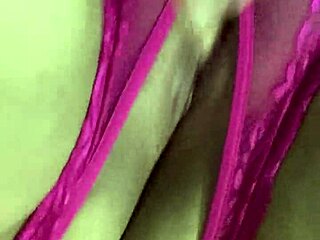 curvy latina fingers big pussy lips in fucsia tanga homemade orgasm moan fest