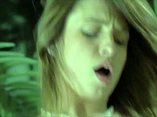 brunette pornstar's no strings pussy licking and doggy pounding