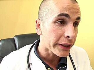 brunette milf mom gets fucked hard by doctor in hospital with creampie facial