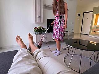 stepmom helps with quick cumshot ass worship close up panties socks