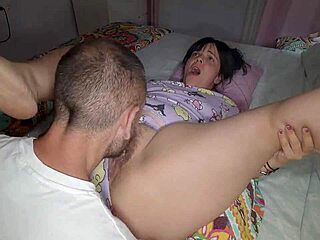 caught stepmom fingering, now POUNDING her hairy pussy CLOSE UP