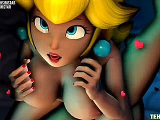 Peach's Big Tits Bounce During Intense Fuck