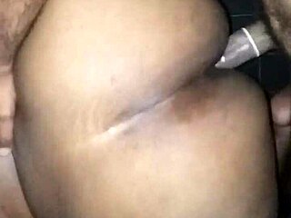 Fucking big booty ebony milf bent over doggystyle in hood