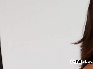 wanna see this perky tits teen flash her petite ass outdoors publicly?