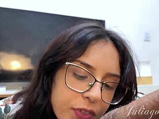 Blowjob queen brazilian babe licks balls and controls cum