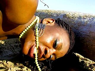Black Beauty's Ass Pounded Hard On Beach Doggystyle Gaping