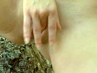 pamela e goes bananas fingering shaved pussy outdoors wild!